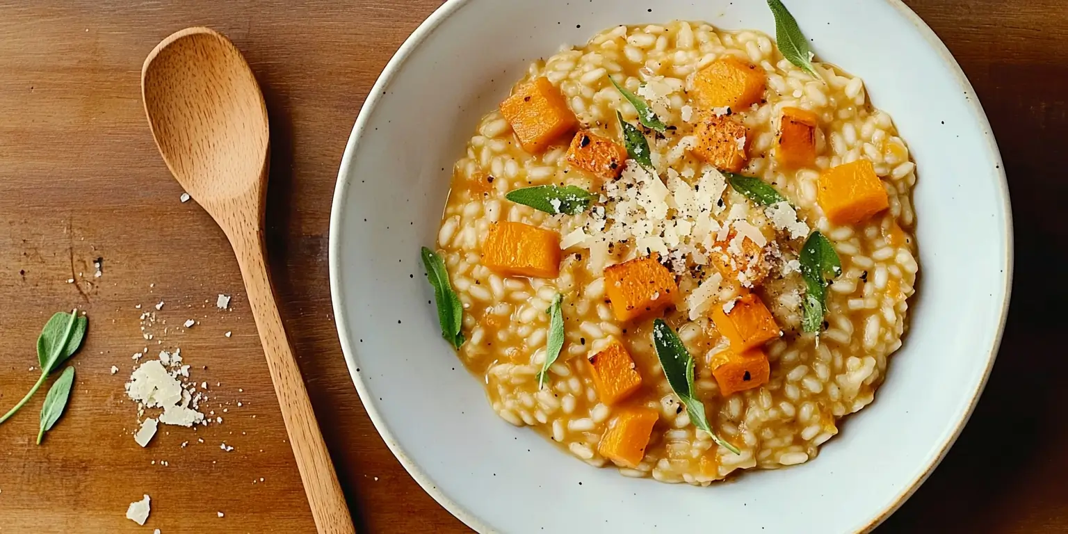 Butternut squash risotto with sage and parmesan.Butternut squash risotto with sage and parmesan.